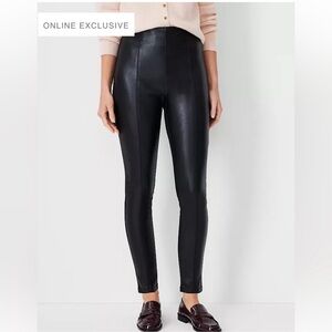Ann Taylor Women’s Seamed Faux Leather Leggings